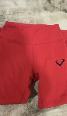 Red Athletic Leghings with Small Black Details
